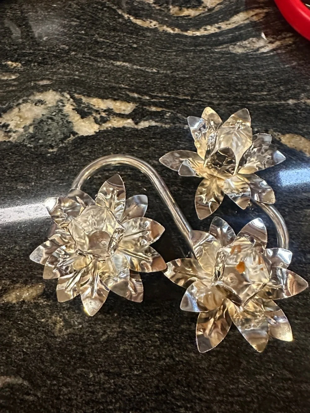Silverplated Floral Candleholder Trio - Silver